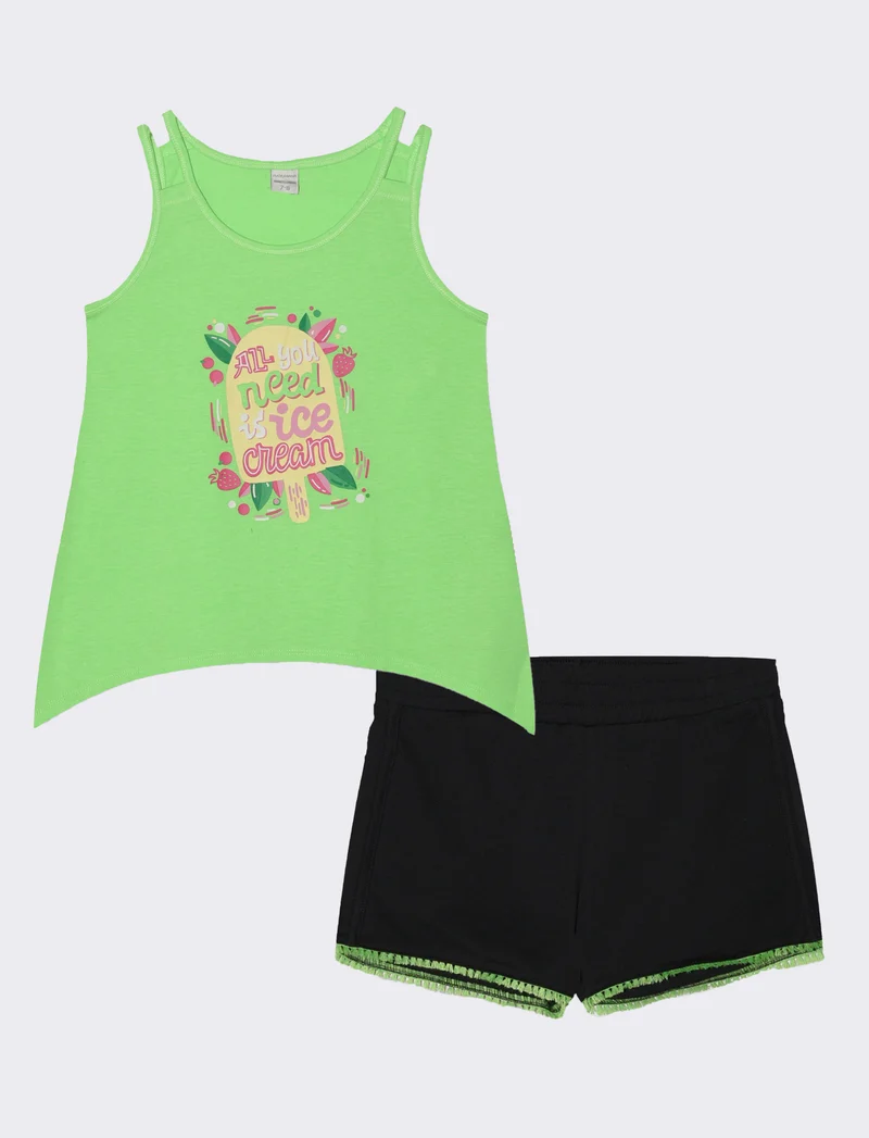 Set due pezzi bambina - Verde