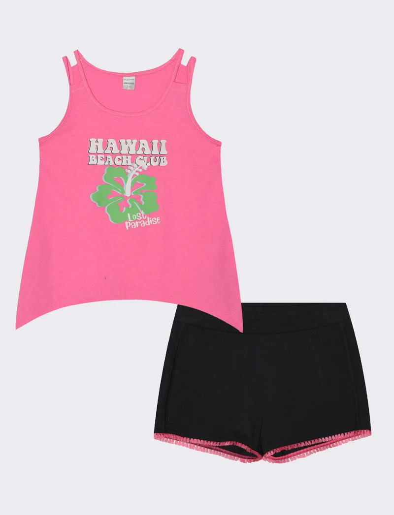 Set due pezzi bambina - Fuxia