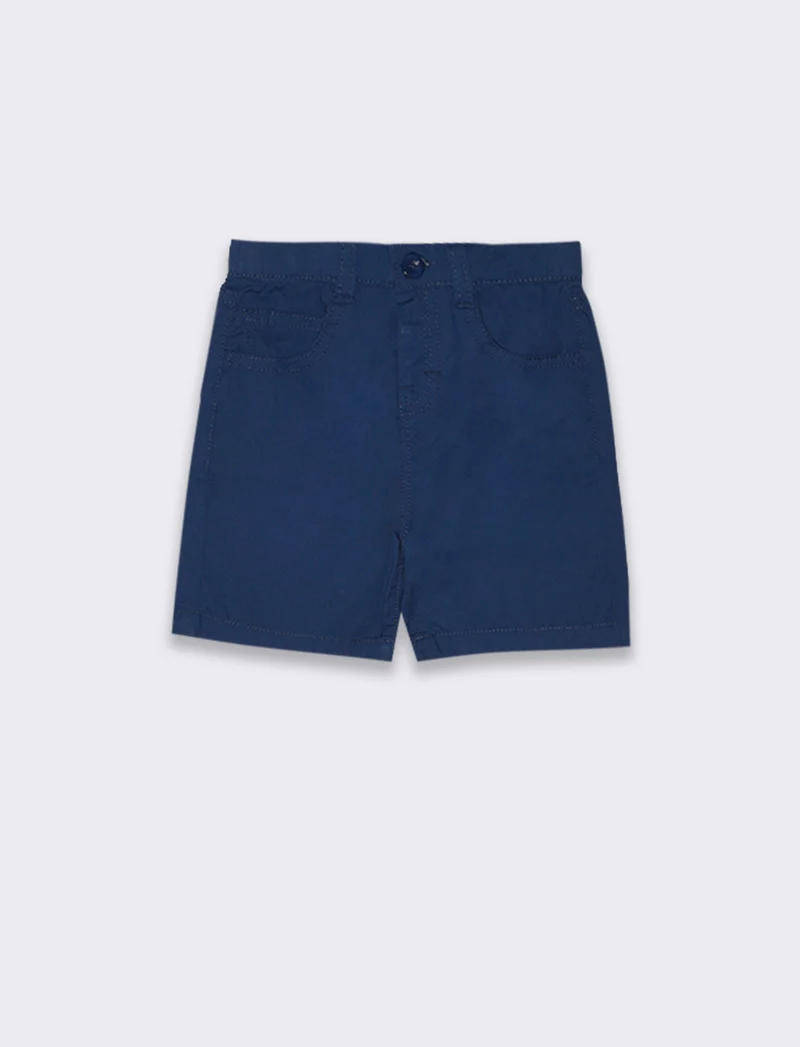 Bermuda in popeline da neonato - Blu