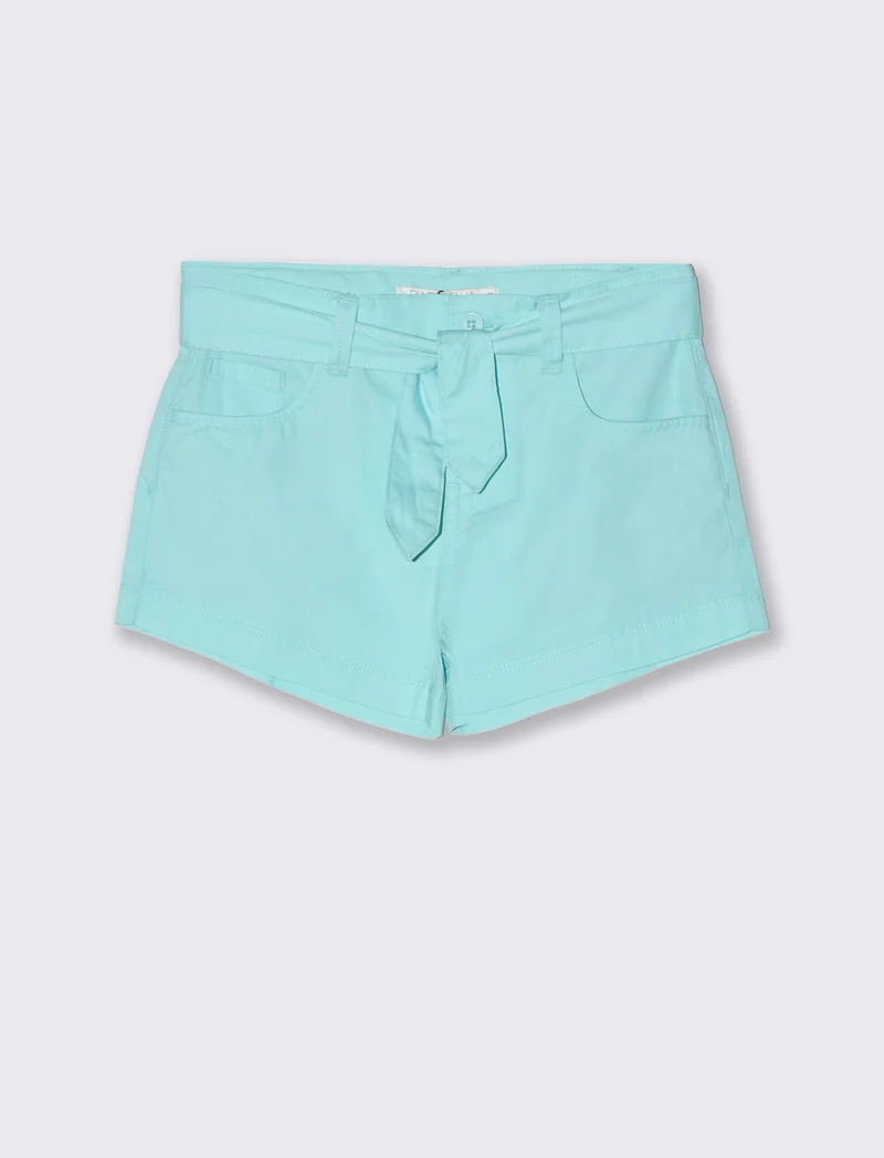 Short in popeline da bambina - Verde acqua