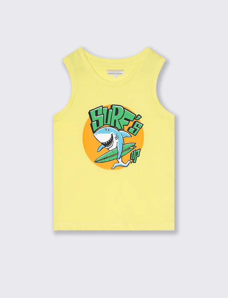 Canotta stampa SURF da bambino - Giallo limone
