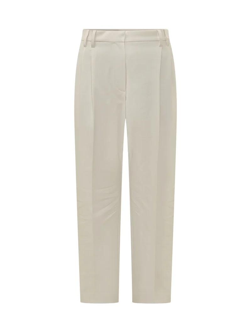 Pantaloni con Pieghe Sagomate