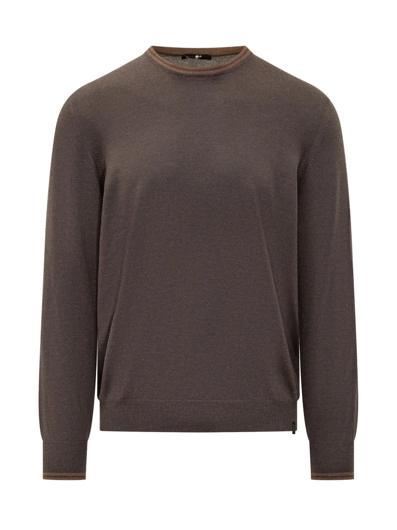 Maglia Girocollo con Profili a Righe