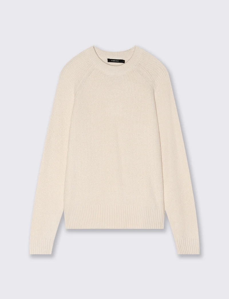 Maglia manica lunga girocollo versatile - Avorio