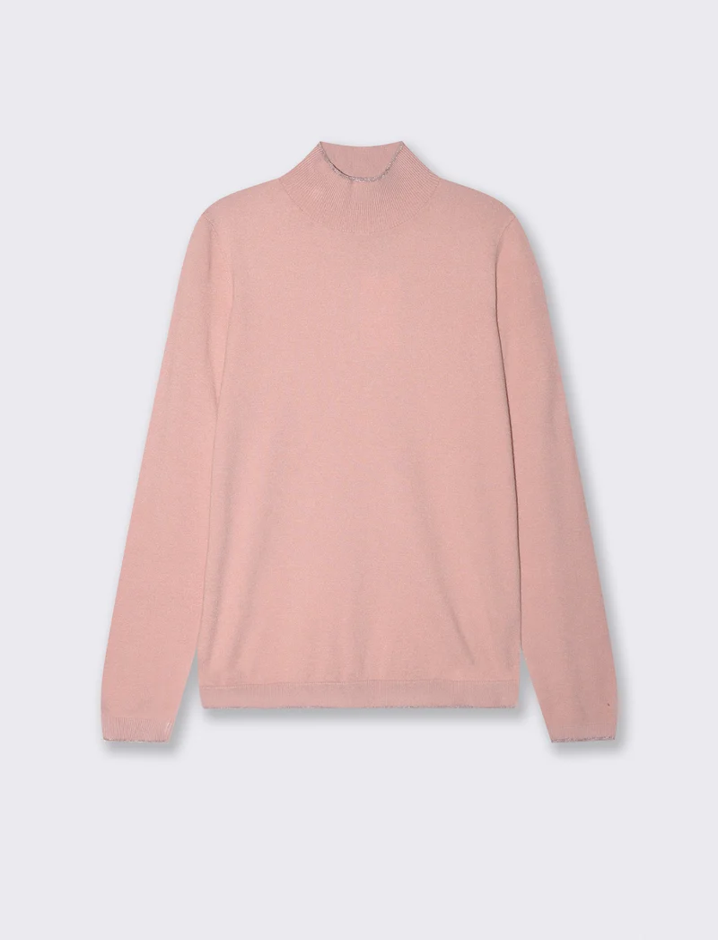 Maglia mezzocollo - Rosa polvere