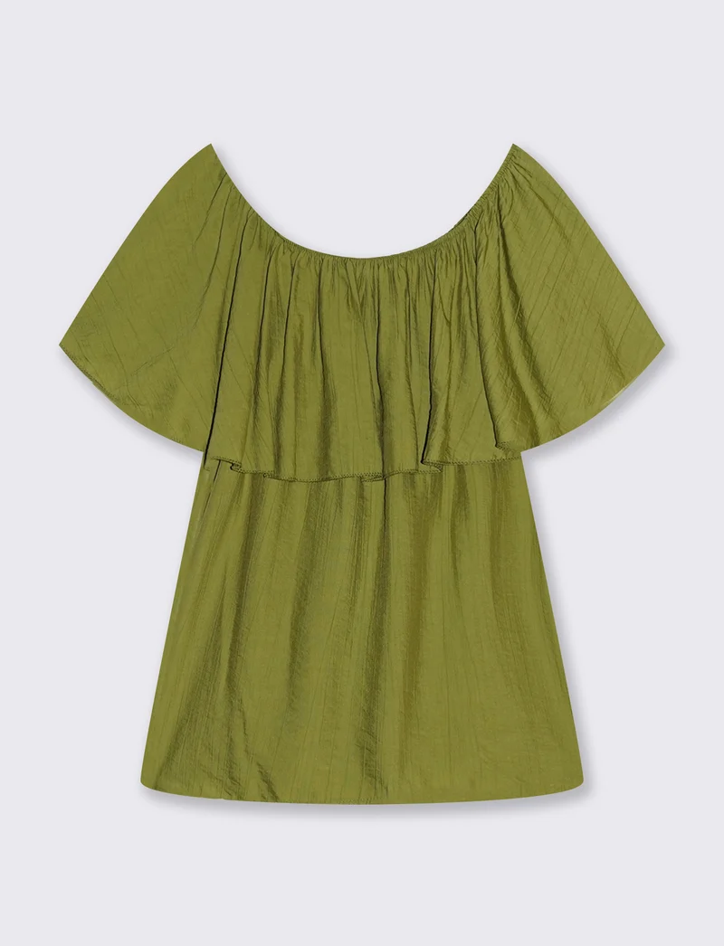 Casacca manica corta scollo a barca donna - Verde