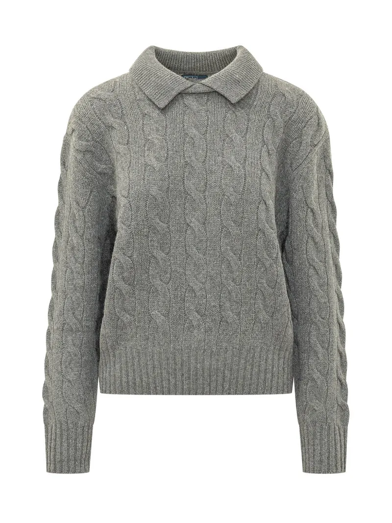 Pullover a Trecce con Colletto