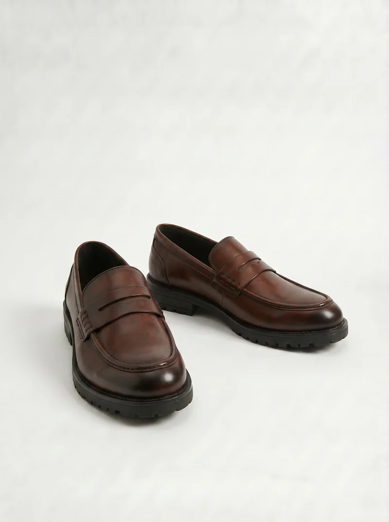 Mocassino classico da uomo in poliuretano - Marrone