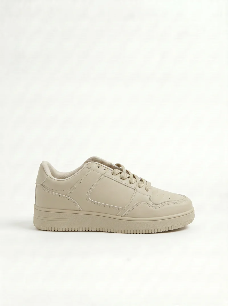 Sneakers beige monocolore da uomo - Beige