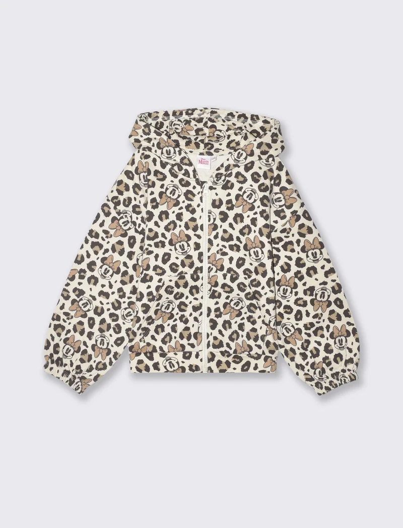 Felpa zip e cappuccio stampa Disney Minnie - Fantasia