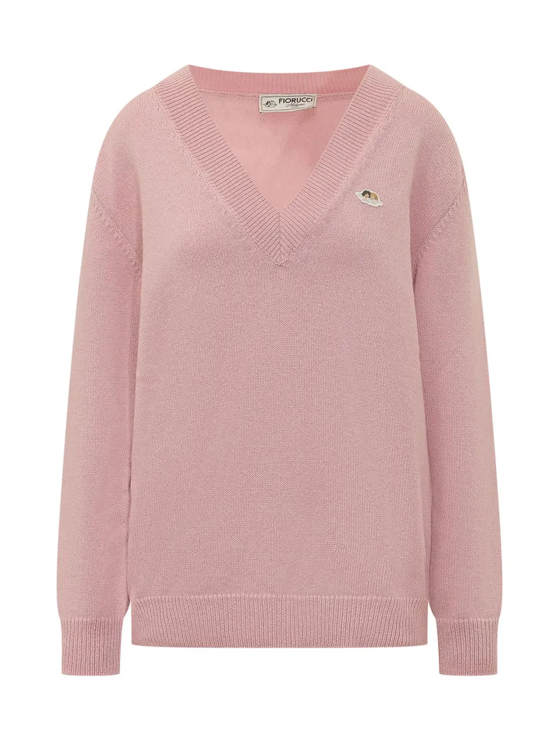 Maglia Angel Patch con Scollo a V