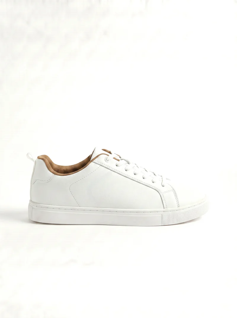 Sneakers total white da uomo in poliuretano - Bianco