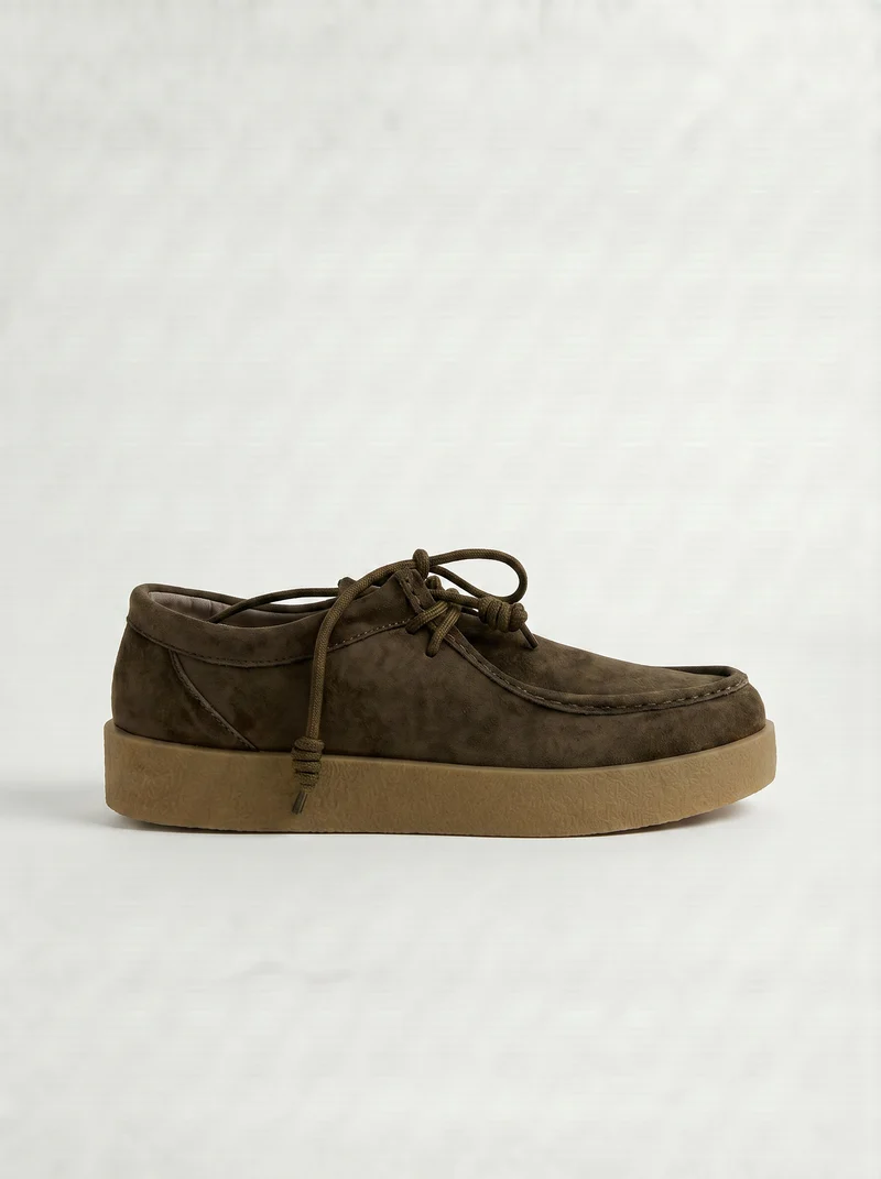 Scarpa stringata scamosciata fango uomo - Grigio fango