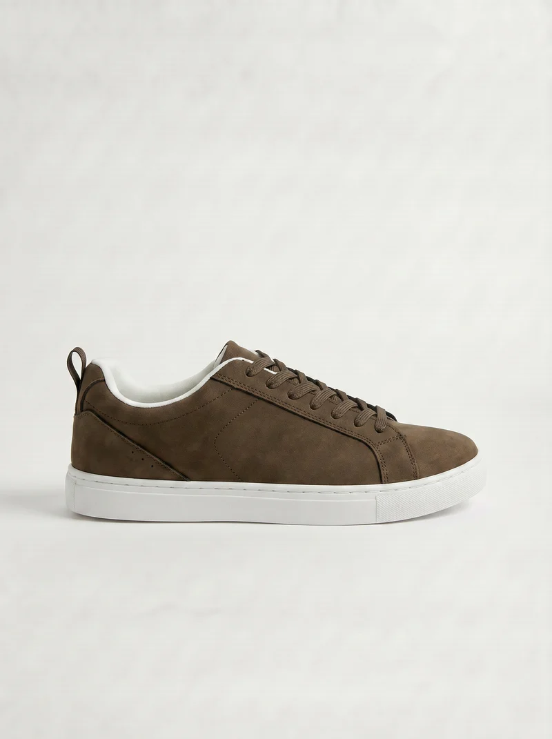 Sneakers minimal da uomo in poliuretano - Marrone