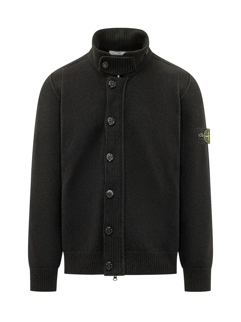 Cardigan con Collo Alto