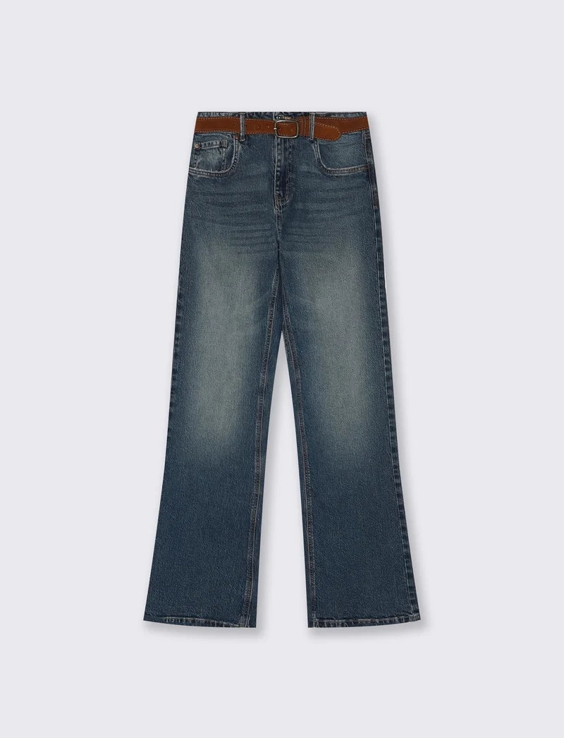 Jeans bootcut a vita bassa - DENIM SCURO