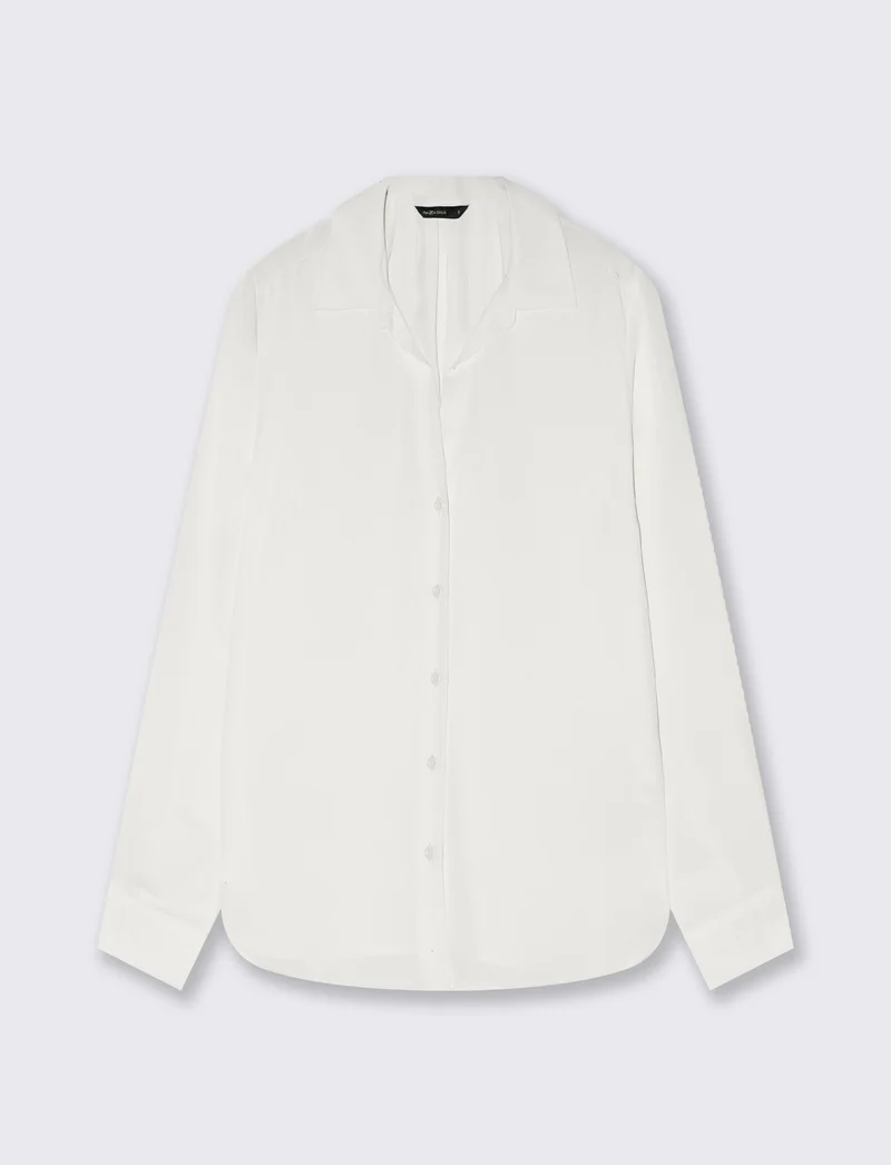 Camicia manica lunga con pieghe posteriori - Bianco latte
