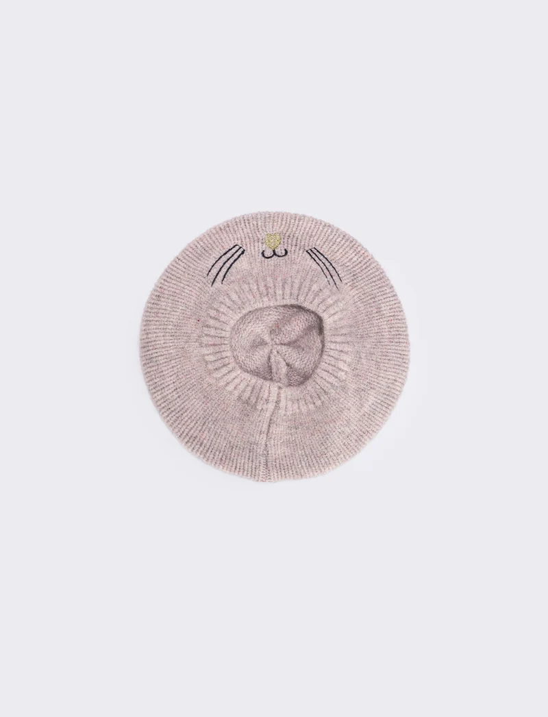 Cappello basco gattina con orecchie - Beige
