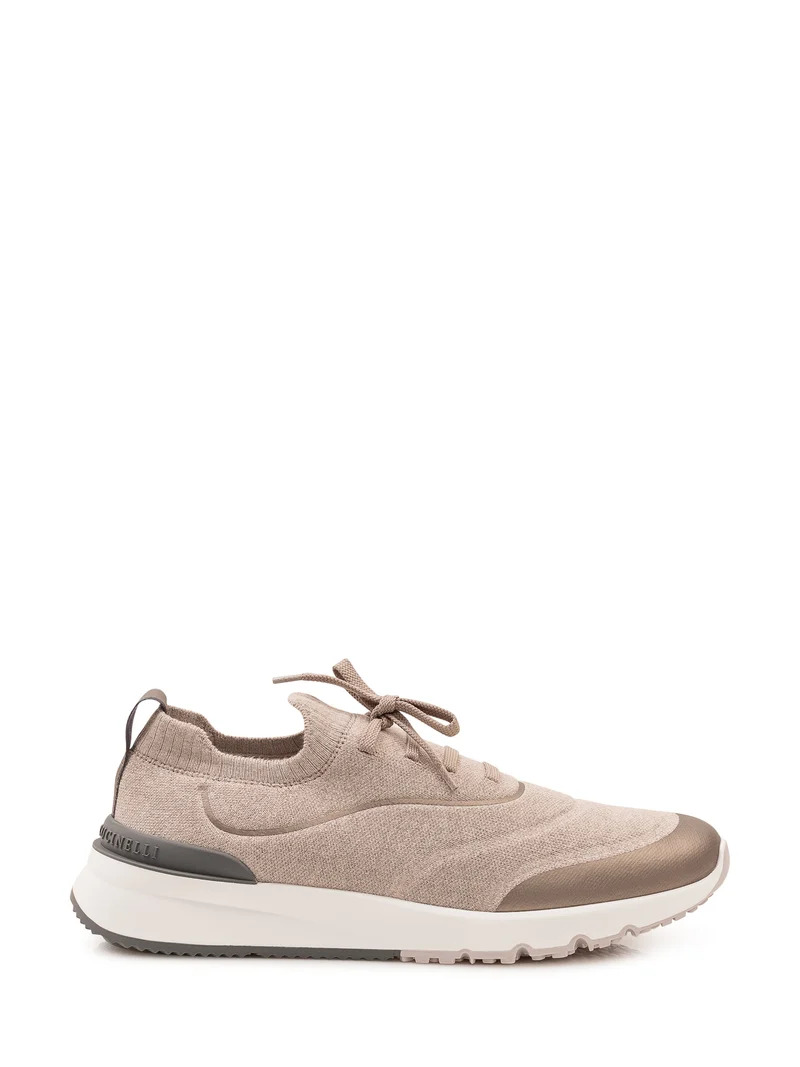 Sneaker Bassa con Collo a Coste