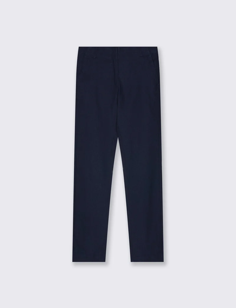 Pantalone Bengalina Slim a Vita Media - Blu