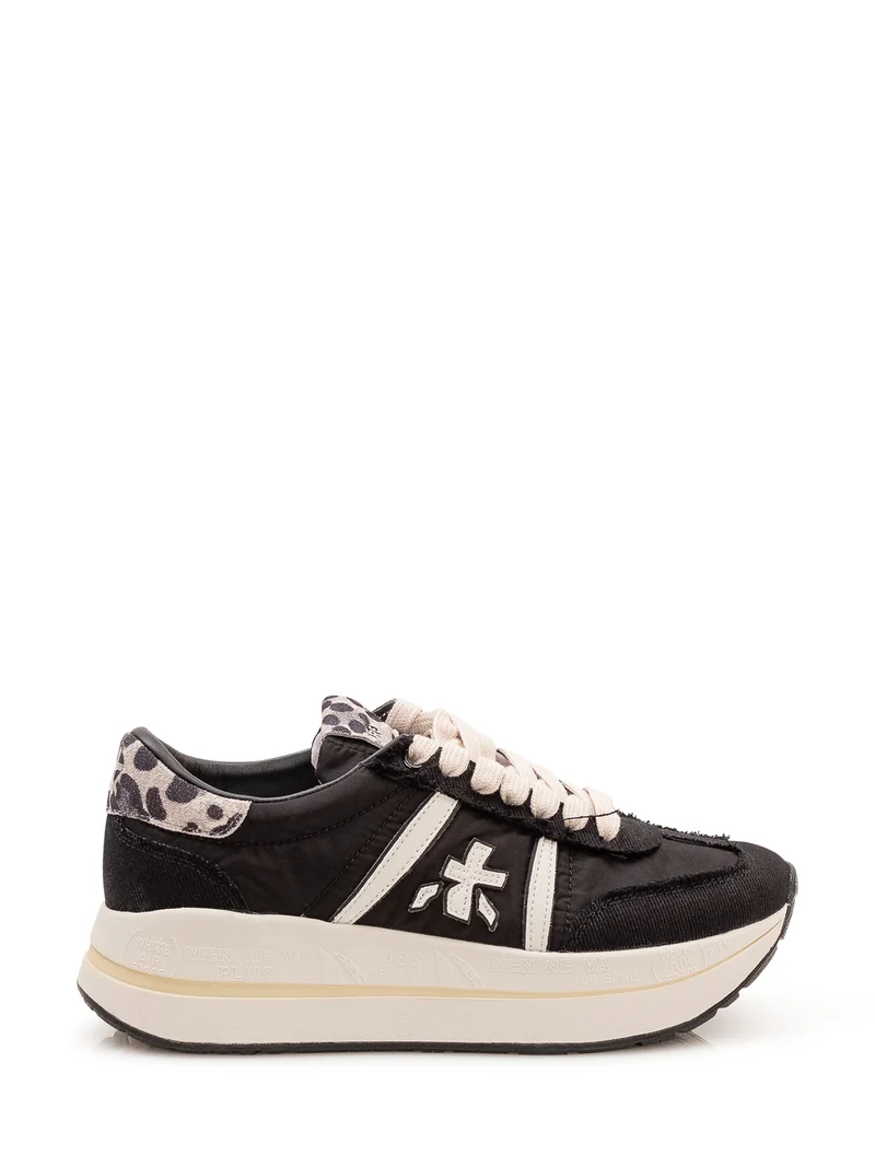 Sneakers Basse con Inserti a Contrasto
