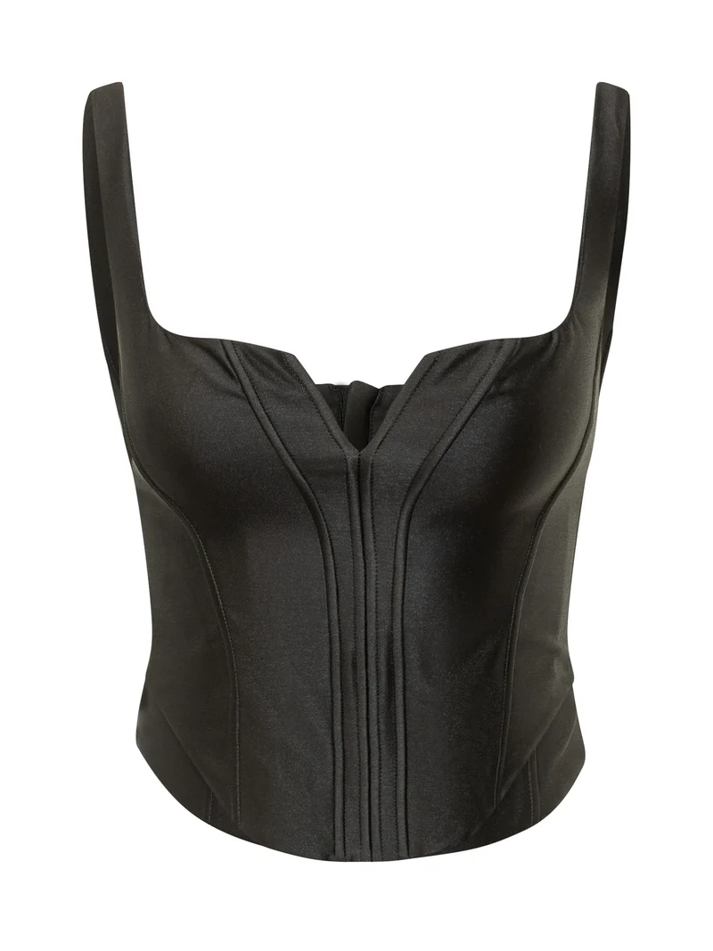 Top Corsetto in Satin Nero