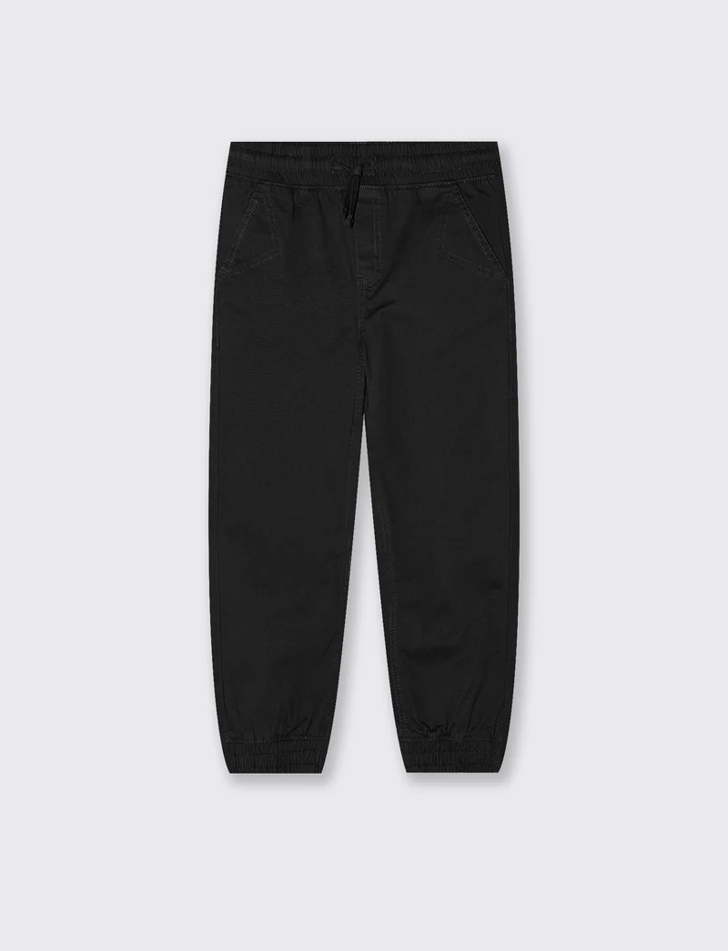 Pantaloni jogger in twill di cotone - Nero