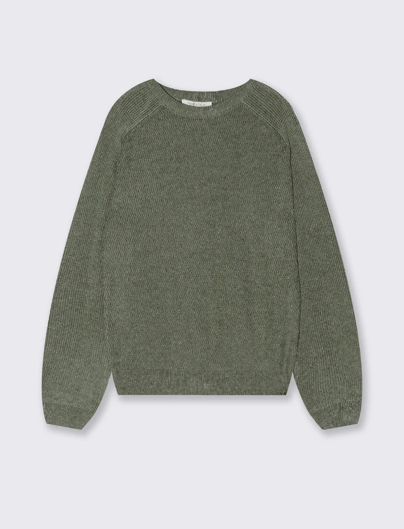 Maglia raglan comoda in due colori - Verde militare