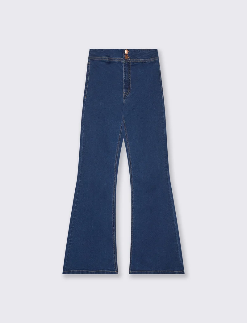 Jeggins bootcut vita alta eleganti - Denim
