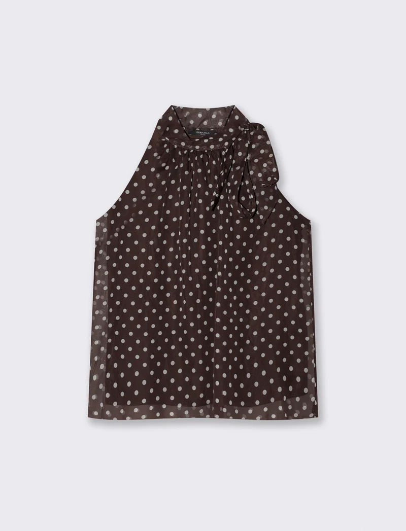 Top Scollo Halter Pois - Moro