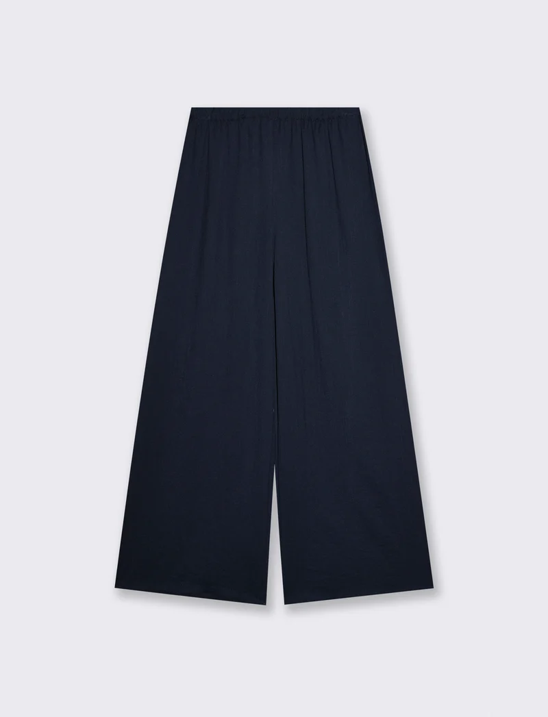 Pantalone Elasticizzato con Vestibilità Orbida - Blu
