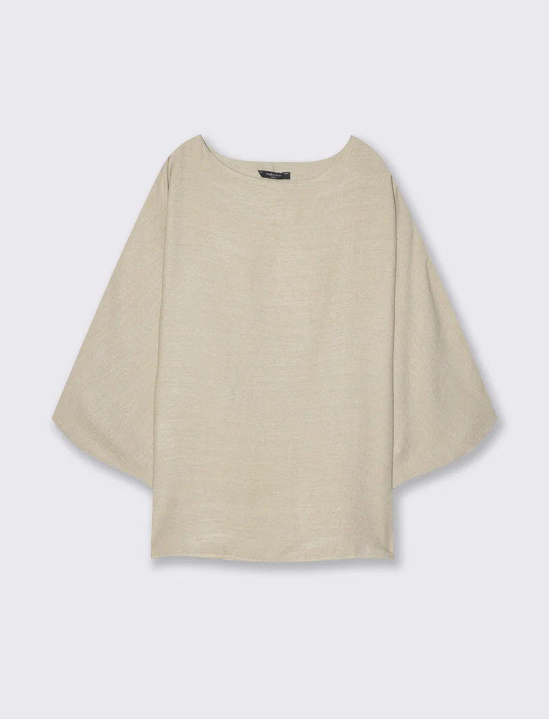 Maglia Manica a Tre Quarti Morbida - Grigio fango
