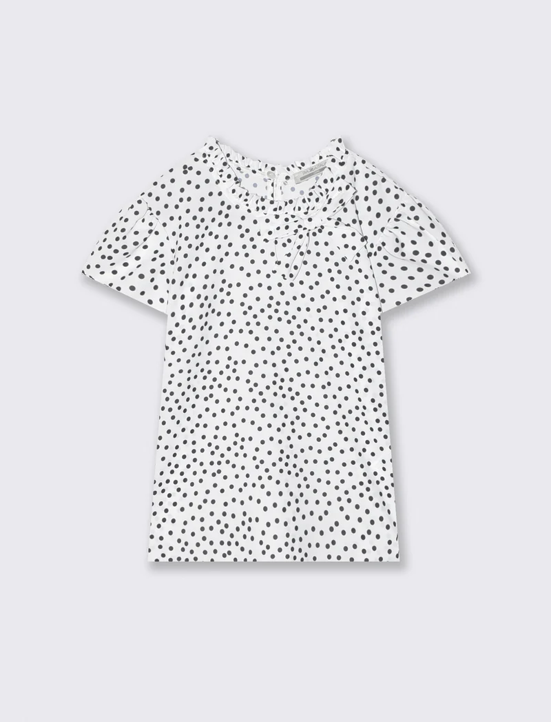 Camicia a pois con fiocco decorativo - Fantasia