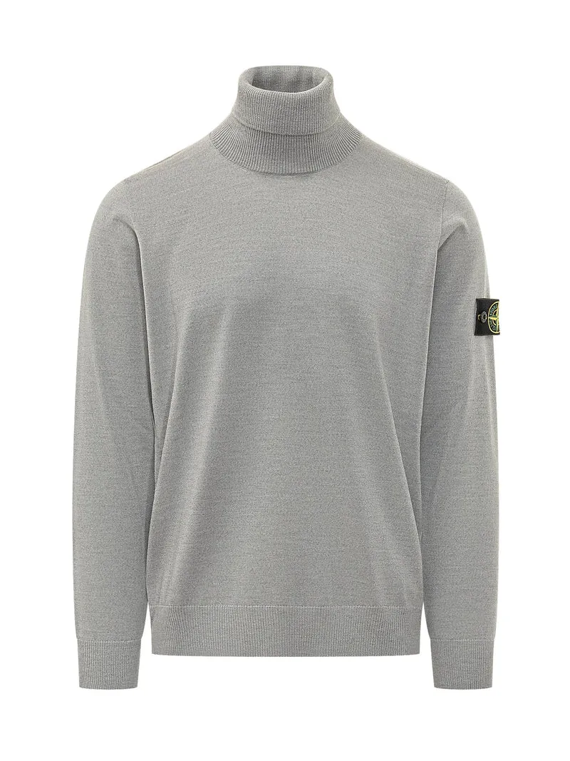 Dolcevita in Maglia con Patch Logo