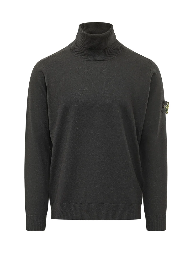 Dolcevita in Maglia con Patch Logo