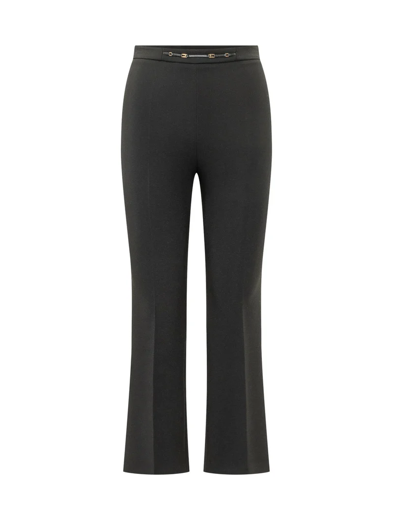 Pantaloni Flare con Tasche a Patta