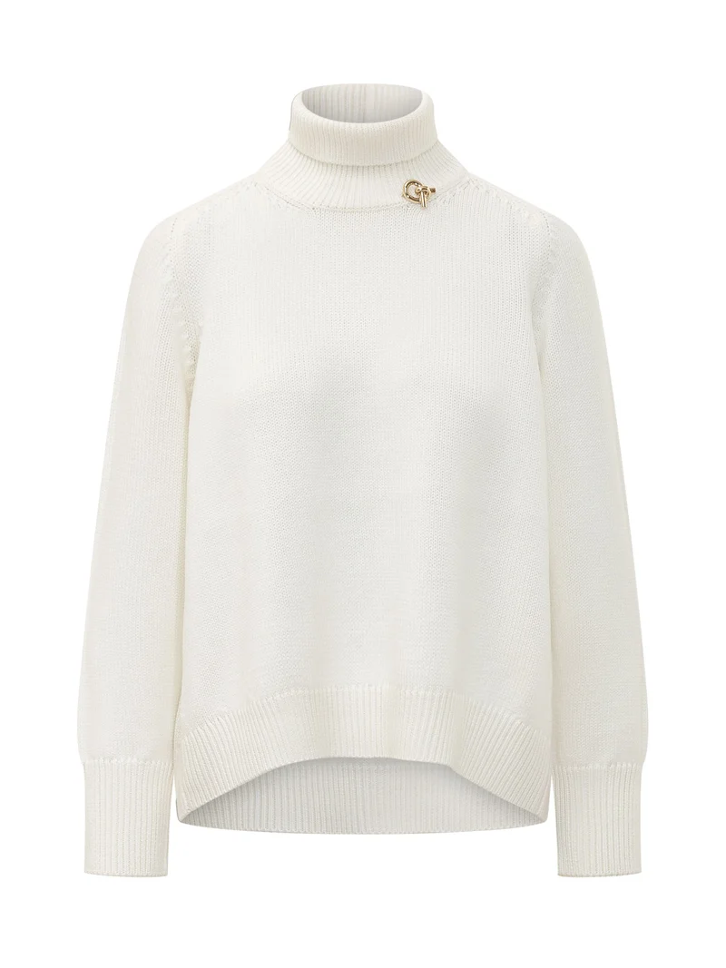 Maglia Dolcevita con Dettaglio Applicato