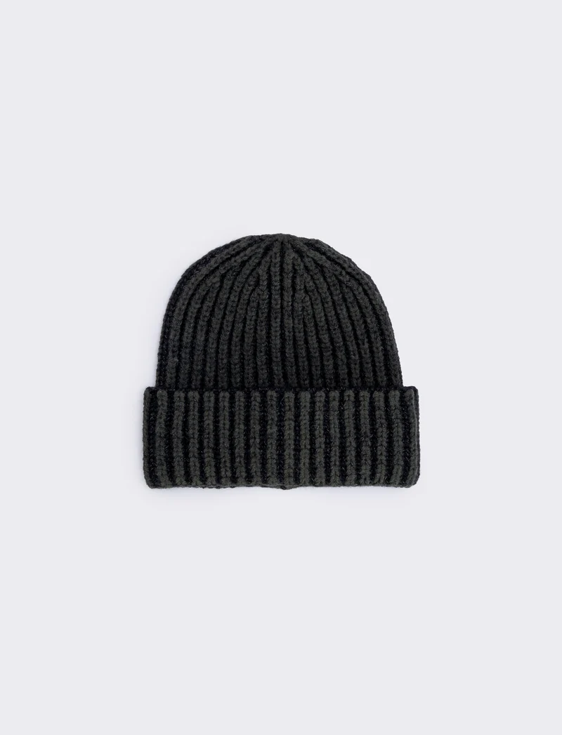 Cappello grande a treccia bicolore - Verde