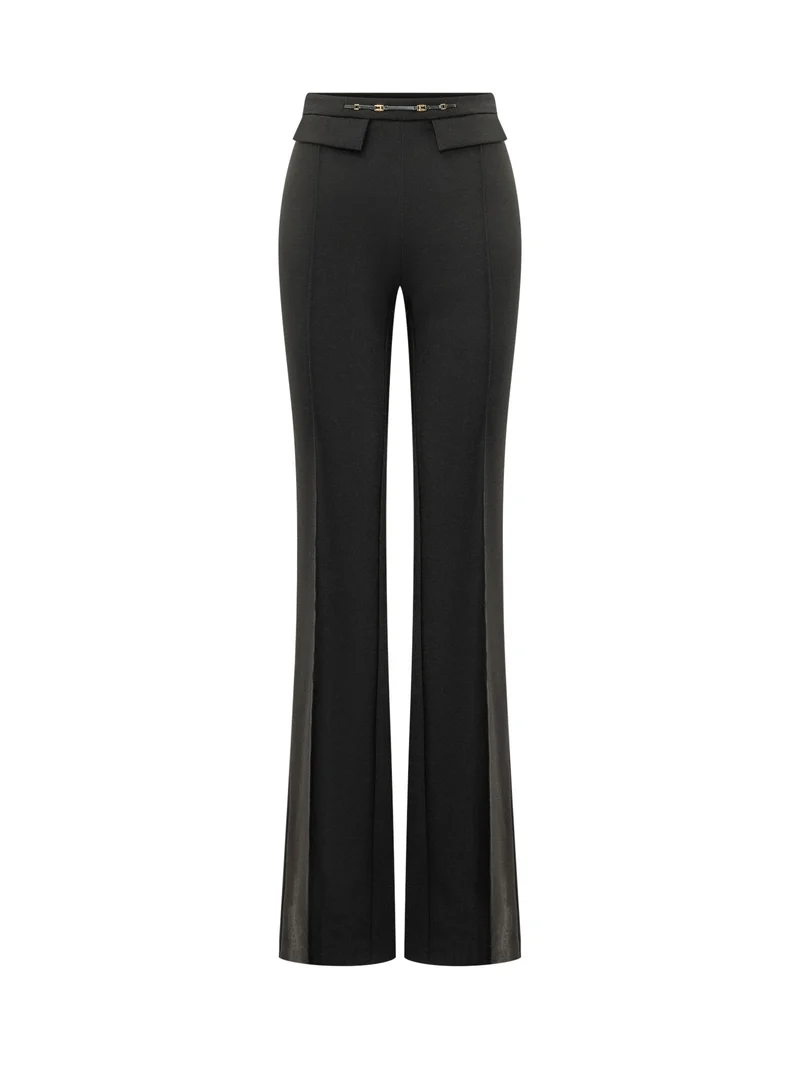 Pantaloni Flare con Dettaglio in Vita