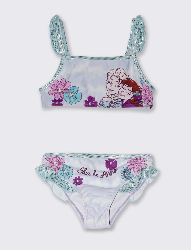 Costume due pezzi Frozen con rouches - Azzurro