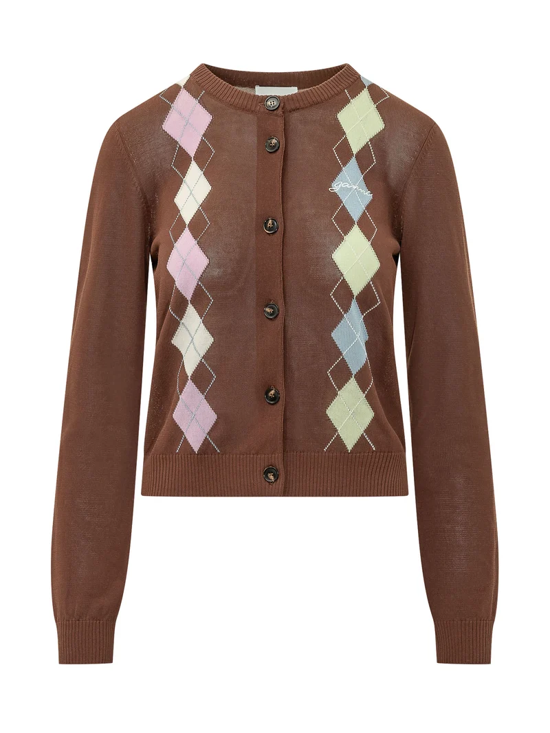 Cardigan Argyle con Bottoni