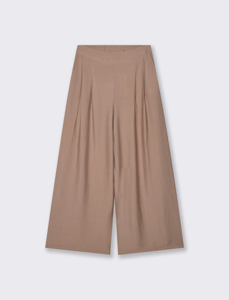 Pantaloni Morbidi con Vestibilità Ampia - Grigio fango