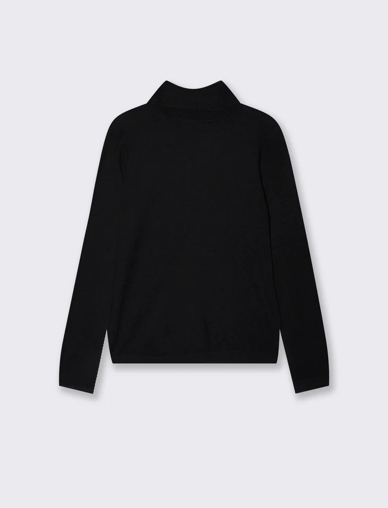Pullover basico collo alto slim fit - Nero