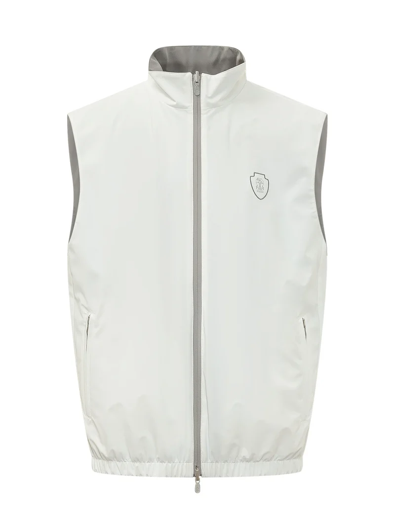 Gilet con Collo Alto e Zip