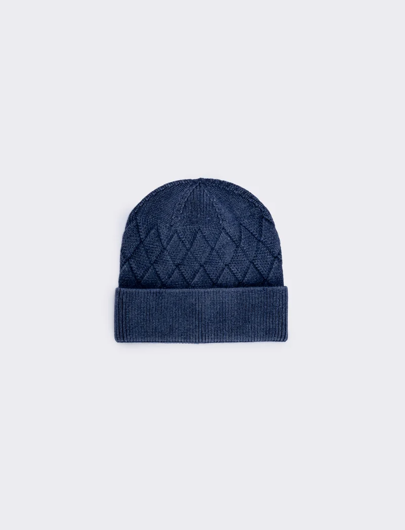 Cappello delavè stampa intreccio uomo - Blu