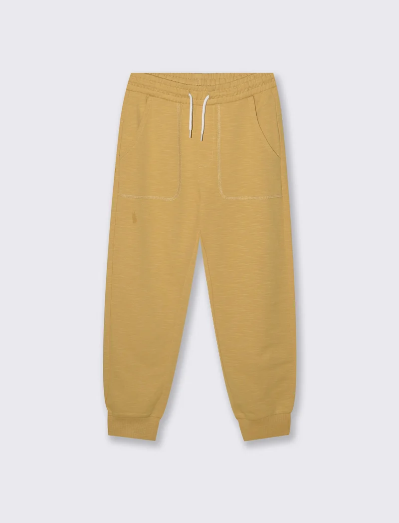 Jogger Comfort in Cotone Fiammato - Ocra