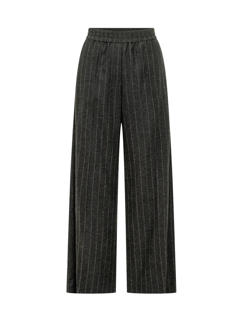 Pantaloni Gessati a Gamba Ampia