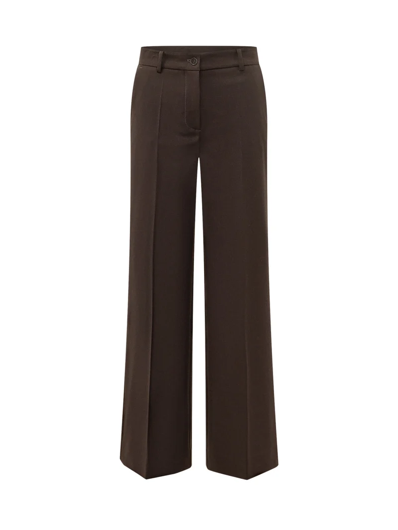 Pantaloni a Gamba Ampia con Pinces