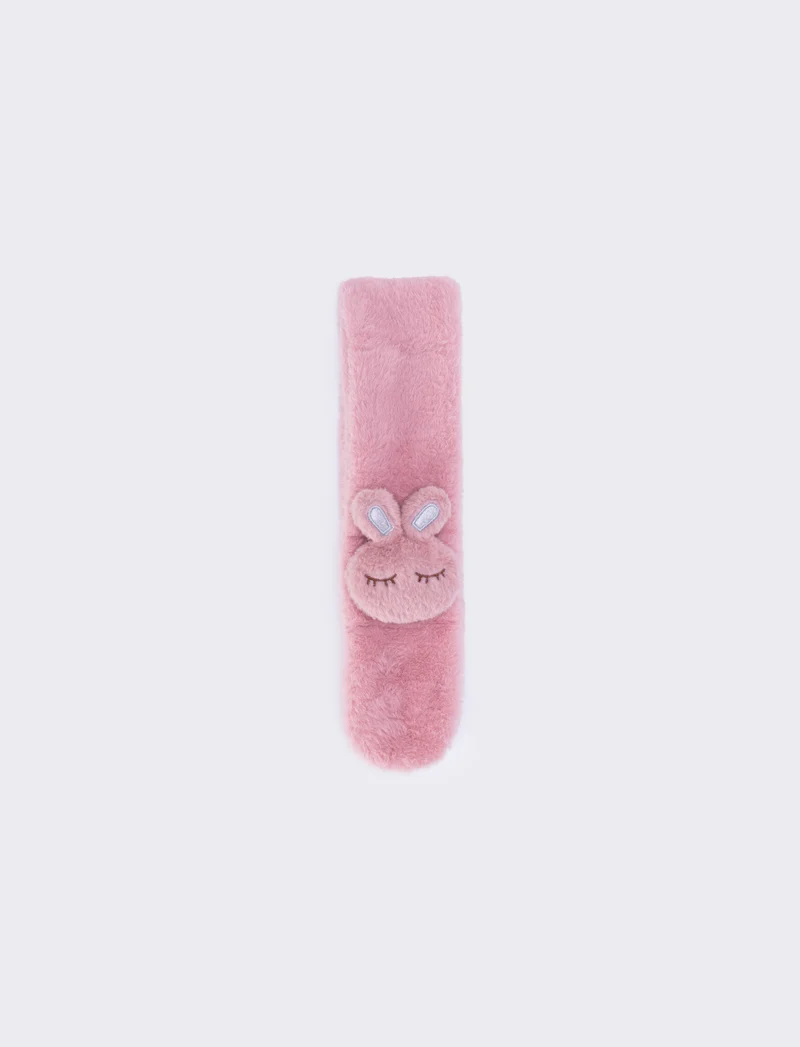 Collo bambina finta pelliccia coniglietto - Rosa