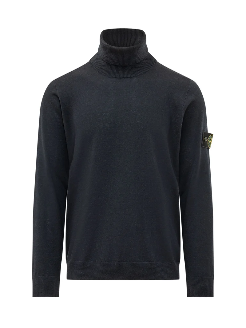 Dolcevita in Maglia Liscia con Patch